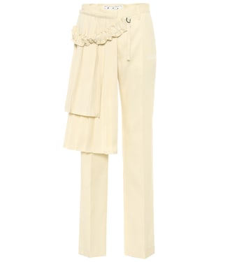 Pantaloni Curtains in lana vergine | Off-White