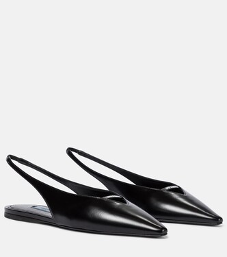 Leather slingback flats | Prada