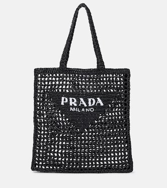 Shopper in crochet con logo | Prada