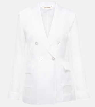 Orologi double-breasted silk blazer | Max Mara