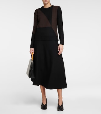 Jupe midi en laine vierge | Jil Sander
