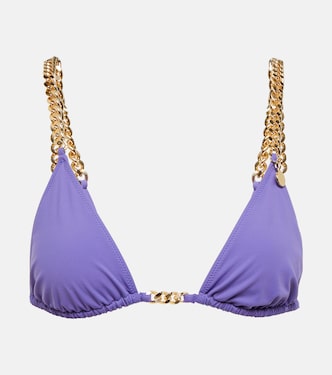 Chain-trimmed triangle bikini top | Stella McCartney