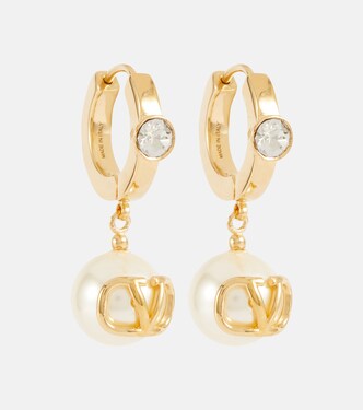 VLogo Signature faux pearl earrings | Valentino