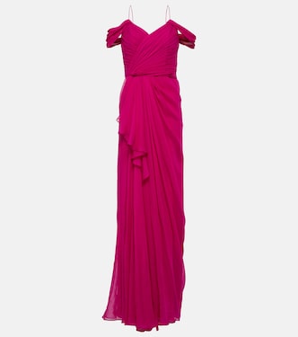 Draped silk gown | Costarellos