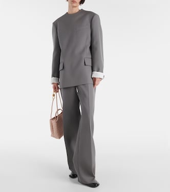 High-rise wool straight pants | Bottega Veneta