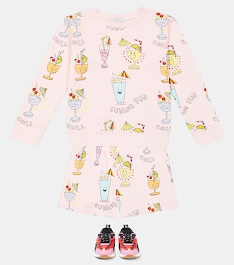Sudadera y shorts de algodón estampados | Stella McCartney Kids