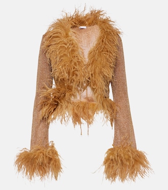 Lumiére feather-trimmed shirt | Oséree