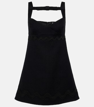 Bow-detail cotton-blend tweed minidress  | Patou