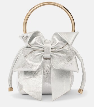 Bon Bon Micro metallic leather bucket bag | Jimmy Choo