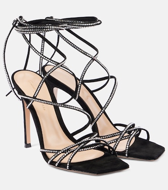 Ankletie 105 embellished suede sandals | Gianvito Rossi
