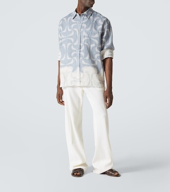 Camicia Mantra in lino con stampa | Commas