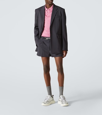 Logo pleated wool shorts | Gucci