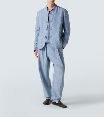 Polohemd aus Leinen-Canvas  | Giorgio Armani