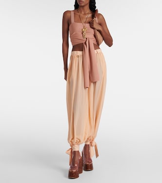 Pantaloni barrel in charmeuse di seta | Chloé