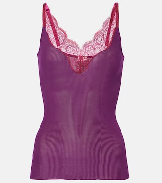 Top aus Seiden-Jersey mit Spitze | Saint Laurent