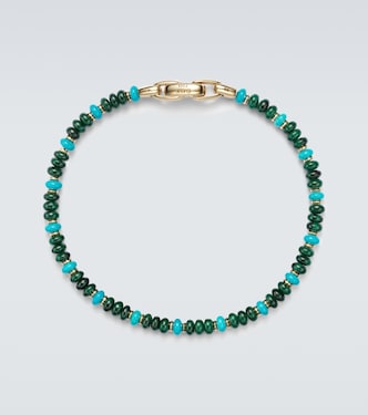 Spiritual Beads 18kt gold beaded bracelet with malachite and turquoise | David Yurman