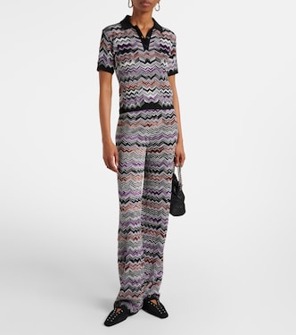 Pantaloni a gamba larga in maglia a zig-zag | Missoni