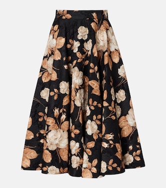 Cotton and silk-blend brocade midi skirt | Dolce&Gabbana