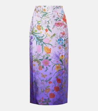 Floral silk midi skirt | Gucci
