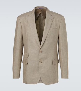 Blazer en lin et soie à carreaux | Ralph Lauren Purple Label
