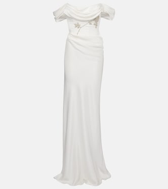 Verzierte Robe Paloma aus Satin | Clio Peppiatt