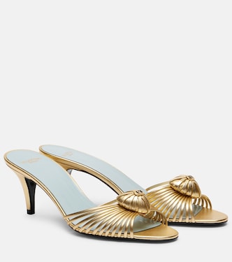 Mules Royal 75 in pelle metallizzata | Valentino Garavani