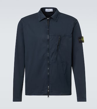 Cotton-blend twill zip-up overshirt | Stone Island