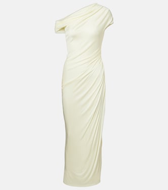 Draped one-shoulder midi dress | Galvan