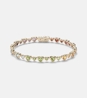 Heart 2 Heart 14kt gold bracelet with gemstones | Roxanne First