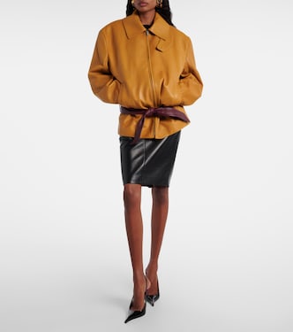 Belted leather jacket | Saint Laurent