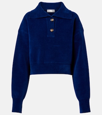 Sudadera cropped de terciopelo | Victoria Beckham