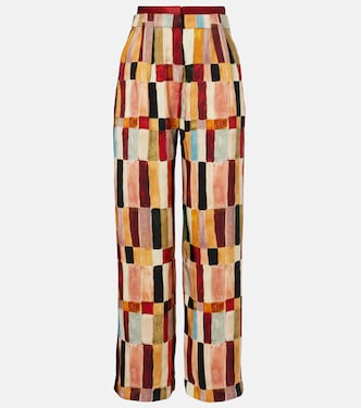 X LRNCE pantalones palazzo Marjorelle de lino y seda | Alémais