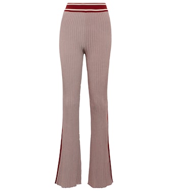 Ribbed-knit high-rise flared pants | Jil Sander
