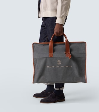 Housse en toile et cuir | Brunello Cucinelli