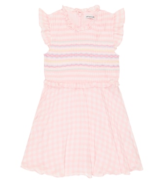 Gingham embroidered dress | Self-Portrait Kids