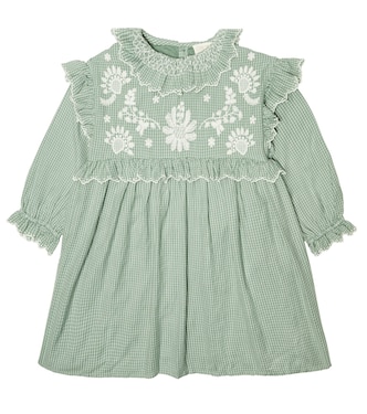 Illi embroidered checked cotton dress | Louise Misha