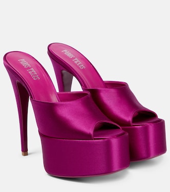 Marina satin platform mules | Paris Texas