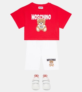 Printed cotton jersey T-shirt and shorts set | Moschino Kids