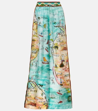 Pantalon Swell imprimé en soie | Alémais