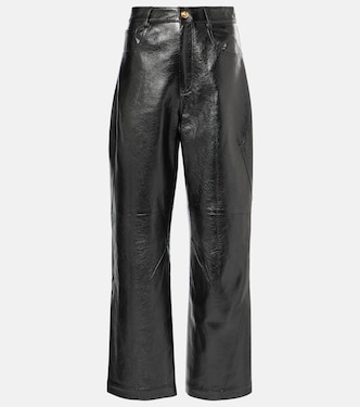 Pantalones anchos de piel de tiro alto | Jacques Wei