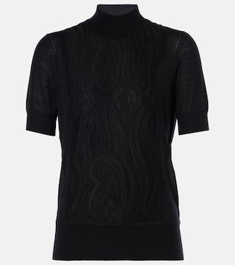 Knitted wool and silk lace top | Joseph