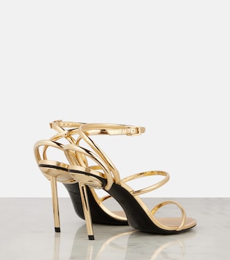 Strappy metallic leather sandals | Alaïa