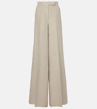 Weite High-Rise-Hose Sequoia aus Leinen | Max Mara