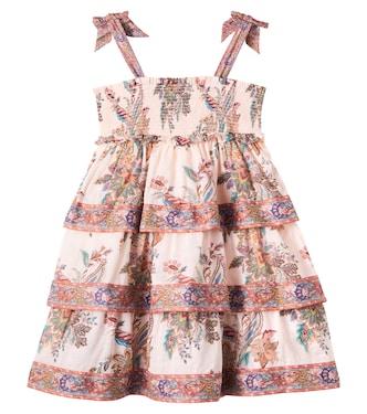 Abito Rhiannon in cotone a balze con stampa floreale | Zimmermann Kids