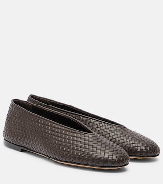 Rosa Intrecciato leather ballet flats | Bottega Veneta