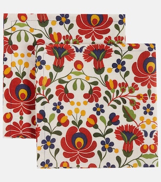 Windflower Large set of 2 linen napkins | La DoubleJ