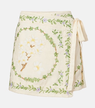 Luna floral linen beach cover-up | Agua by Agua Bendita