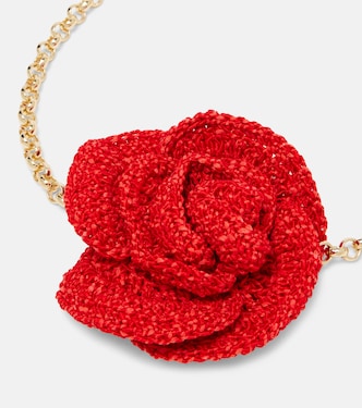 Crochet floral-appliqué gold-plated necklace | Magda Butrym