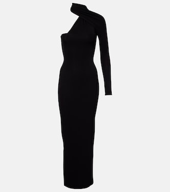 One-shoulder crêpe maxi dress | Courrèges