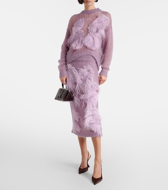 Pull en mohair mélangé à plumes | The Attico
